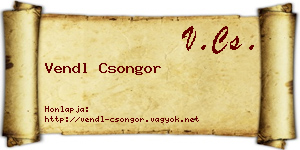 Vendl Csongor névjegykártya